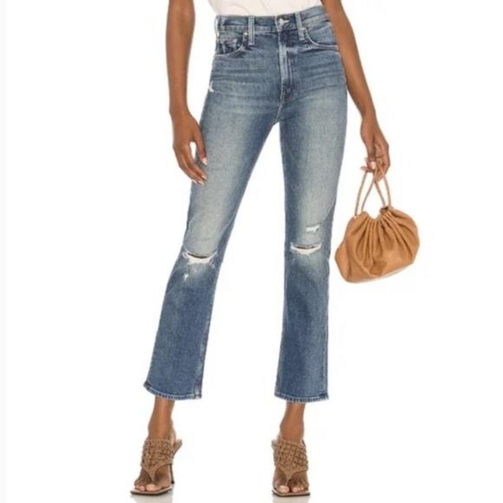 MOTHER SUPERIOR High Waisted Rider Ankle Jeans Far Beyond‎ the Sky 24 Blue